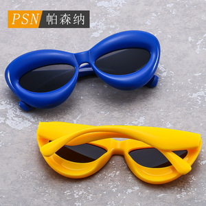 แว่นกันแดด Psn Cat Eye แบบเต็มกรอบ UV400 อุปกรณ์เสริมสำหรับผู้ใหญ่แบบยูนิเซ็กส์ - Product Image 1