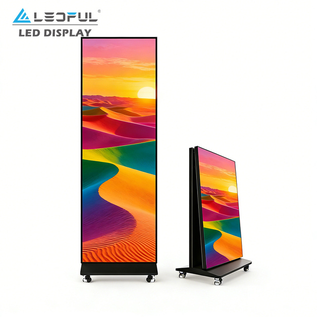 P1.8 P2.5 Aluminum Custom Advertising Stand Screen Wifi Control 4G Foldable LED Poster Display