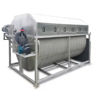Filter drum air putar vakum SS304 besar untuk peralatan RAS pertanian ikan dalam ruangan