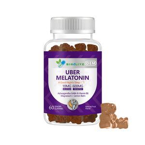 10mg Melatonin Gummibärchen 60 Stück mit Ashwagandha, GABA, Magnesium & <span class=keywords><strong>B6</strong></span> zur Beruhigenden Schlafunterstützung - Product Image 1