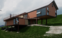 Maison d'hôtel préfabriquée de luxe portable avec cuisine et salle de bain Maisons de glamping Maison en acier à 2 étages Cabine d'hôtel extérieure