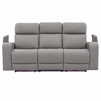Ensemble de canapés inclinables électriques modernes 3+2+1 pour home cinéma, avec table escamotable 3 places, prise de charge sans fil et table console 2 places
