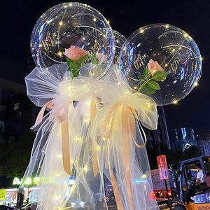 30inch Single Gift Bouquet Doll Wide Mouth Bobo TPU Printed Clear Bubble <b>Balloons</b> for Easter Baby Wedding Christmas Halloween - Product Image 4