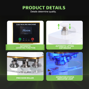 آلة غلق علب الصودا المصنوعة من الألومنيوم بالكامل الأوتوماتيكية Pet ، متجر الحليب والشاي ، الأكثر مبيعاً ، علبة القهوة والكعك والعصير البوب ، السدادات - Product Image 4