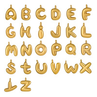 Collier pendentif lettre bulle en acier inoxydable, style européen et américain, best-seller, accessoires DIY tendance, vente en gros