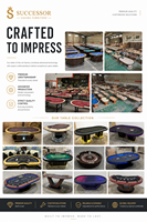 Table de poker professionnelle SUCCESSOR pour 10 joueurs, 94 pouces, LED, table de blackjack personnalisée pour 10 places, table de roulette LED pour casino
