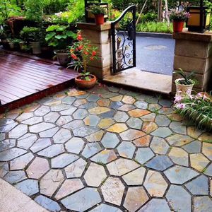 Piastrelle in Ardesia Naturale per Esterni, Lastre di <span class=keywords><strong>Pietra</strong></span> Irregolare, Piastrelle in <span class=keywords><strong>Pietra</strong></span> Naturale per Pavimentazione Esterna - Product Image 5
