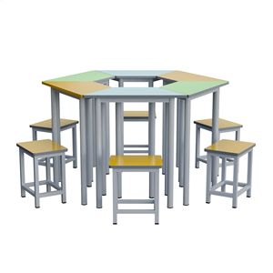 Juego de Escritorio Hexagonal para Niños Lin Ying, 6 Piezas, Muebles Escolares Modernos y Minimalistas para el Aula y el Uso en el Hogar - Product Image 1