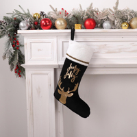 Chaussette de Noël en peluche personnalisée en gros, pochette suspendue pour décorations d'arbre de Noël, sac cadeau pour bonbons de Noël pour la décoration de fêtes de fin d'année