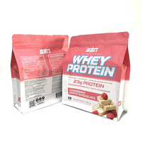 Prix d'usine, sachet à fond plat de qualité alimentaire pour la taille personnalisée 120x180mm, 1 kg de poudre de protéines, emballage de biscuits