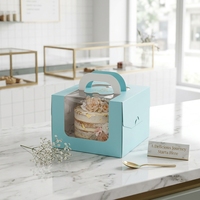 Boîte à gâteau d'anniversaire portable haut de gamme pliable en carton ivoire avec doublure en éponge pour pâtisserie de 4/6/8 pouces