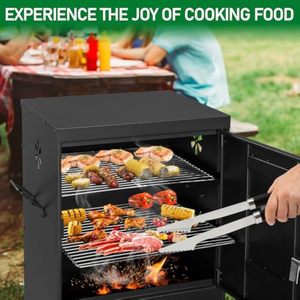 Parrilla Vertical Moderna de Acero con Recubrimiento en Polvo para Ahumar Carbón, con Puertas Dobles para Uso en Exteriores y Jardines - Product Image 6