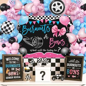 Décorations de révélation de sexe Burnouts or Bows, guirlande de ballons rose et bleu, <span class=keywords><strong>kit</strong></span> de décoration pour la fête de révélation de sexe, quel sera le sexe du bébé, toile de fond pour la fête de révélation de sexe - Product Image 1