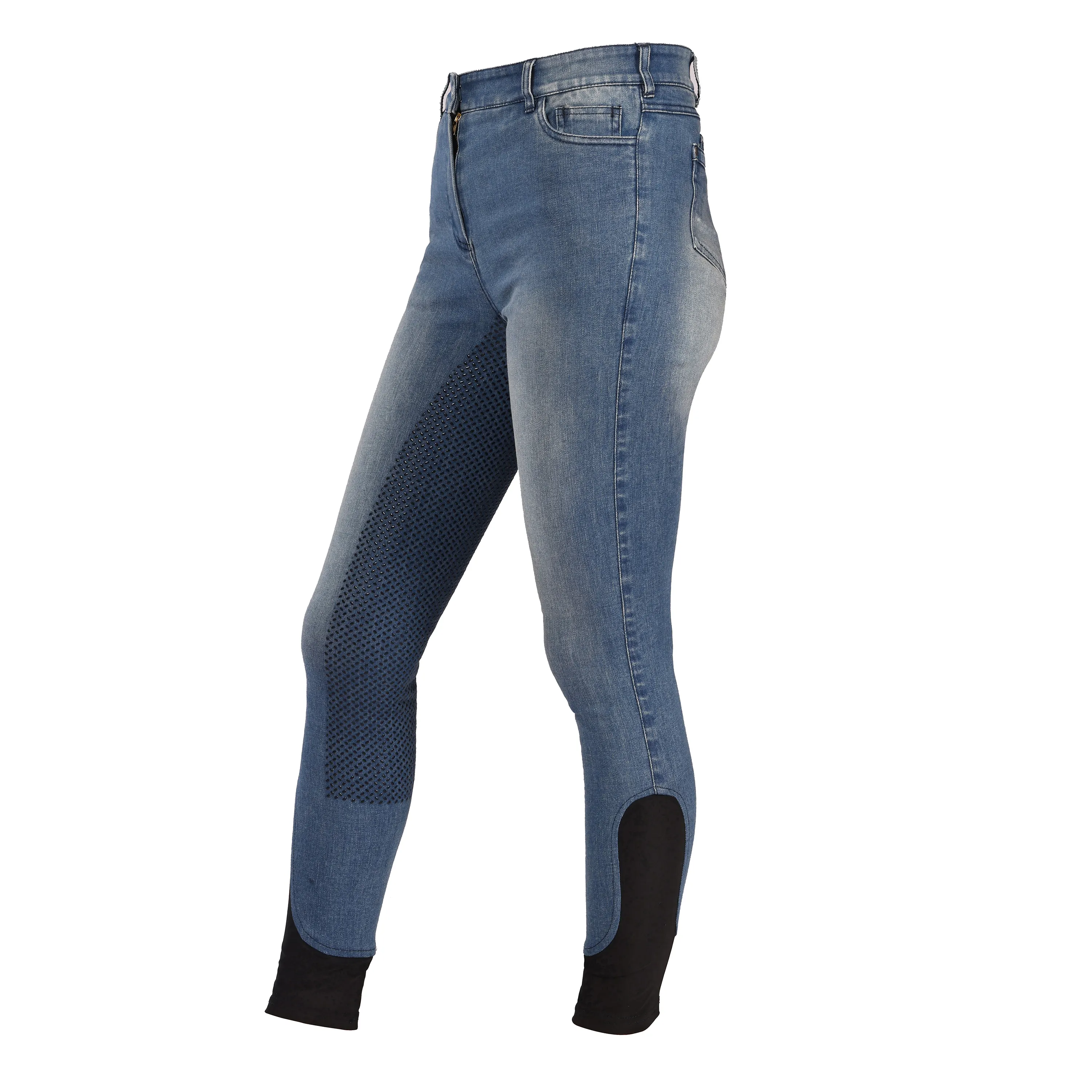 Paardensport Leverancier Paardrijden Producten Paardrijden Broek Bijpassende Sets Vrouwen Jodhpurs Custom Full Grip Denim Rijbroek