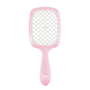 12 renk özel logo saç fırçası delikli kafa derisi masaj tarak saç fırçası ABS dolaşık açıcı havalandırma duş saç fırçası