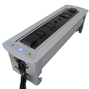 Bàn Hội Nghị Bàn Ẩn Điện Xoay Ổ Cắm Điện Hộp Cơ Giới Lật Lên Ổ Cắm Máy Tính Để Bàn Quay Vòng Cáp Cubby - Product Image 1