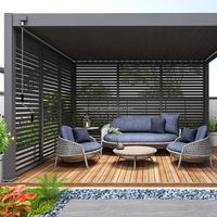Gazebo de Aluminio para Exteriores, Techo Rígido Impermeable, para Patio, Jardín, Villa, Balcón, Resistente
