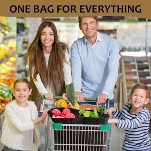 Cheap <b>Supermarket</b> Reusable Foldable Ultrasonic Tote Oversized Black Custom Shopping Bags 80 Gsm Non Woven - Product Image 4