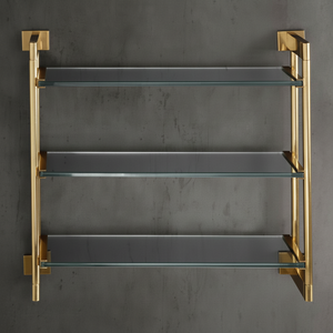 Étagères en laiton massif pour l'organisation de la salle de bain meubles de rangement de luxe fonctionnels élégants et durables - Product Image 1