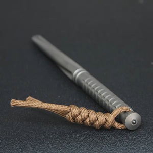 Stylet tactique de deuxième génération en alliage de titane Tc21 traité thermiquement 55Hrc, outil de défense personnelle pour l'extérieur, gris, droit, avec étui - Product Image 5