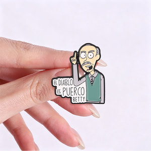Spilla in metallo smaltato di alta qualità Yo <span class=keywords><strong>Soy</strong></span> Betty La Fea, distintivo personalizzato El Diablo Es Puerco, spilla da bavero, gioielli artistici all'ingrosso - Product Image 2