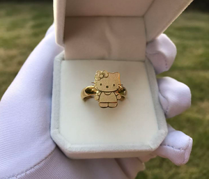 Su misura in acciaio inossidabile alla moda 18K placcato oro cartone animato anello carino gioielli per donne e ragazze ragazzi donne per regalo - Product Image 6