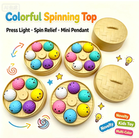 Lichtgevende Fidget Spinner Bun Toy, Press Glow Stress Relief Toy, Mini Steamer Dumpling Fidget, Origineel Kerstcadeau voor kinderen