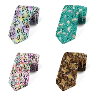 3D-bedruckte Leoparden-Schlangenhaut-Krawatte Herren Freizeitparty Polyester-Halsbänder 8 cm Slim Hochzeit Party-Hemd mit Neuheit Modiegeschenk-Krawatte