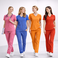 Uniformes médicaux pour femmes, personnalisables, grande taille, respirants, en tissu peigné, élasthanne/polyester, de haute qualité, doux, absorbant la transpiration