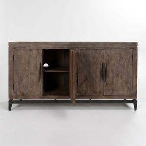 Aparador de Madera Vintage Francés con 4 Puertas, Base de Metal, Mueble Buffet de Madera - Product Image 2