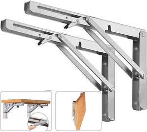 Supports d'étagères pliables Support d'étagère pliable en acier inoxydable robuste Étagère de montage mural à <span class=keywords><strong>angle</strong></span> en L - Product Image 2