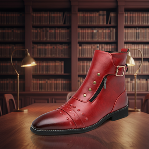 Botas <span class=keywords><strong>de</strong></span> Vestir Romanas <span class=keywords><strong>de</strong></span> Piel Sintética para Hombre, con Cordones, Estilo <span class=keywords><strong>Caballero</strong></span>, Otoño, Verano, Invierno 2024, Punta en Pico, Modelo Sh12238a - Product Image 5