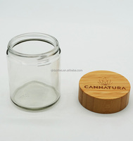 Pot en verre de 30g, 50g, 100g, 200g avec couvercle en bois pour hydratant, crème pour les yeux, lotion corporelle, démaquillant, beurre, gelée de noix de coco
