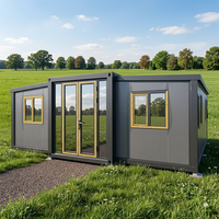 Casa Contenedor Expandible Moderna de 2 a 4 Dormitorios, Estructura de Acero Prefabricada de Calidad Duradera para Hoteles y Villas, Diseño Plegable Americano
