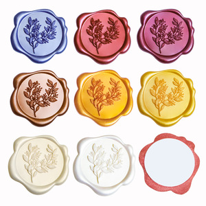 Autocollants de sceau de cire personnalisés avec logo de marque, impression couleur, <span class=keywords><strong>pour</strong></span> l'emballage et la décoration des enveloppes - Product Image 1
