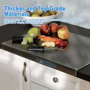 Tabla de Cortar de Acrílico Transparente Raybin, Tabla de Cortar de Plástico Antideslizante con Borde para Cocina - Product Image 6