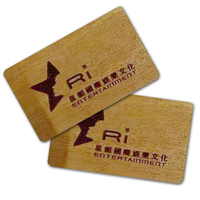 Kunden spezifischer Logo-Druck Rfid NFC Bambus holz Gravierte Visitenkarte