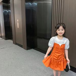 สินค้ามาใหม่ ชุดเด็กผู้หญิงคุณภาพสูง ชุดฤดูร้อนแขนสั้น ความยาวระดับเข่า ผ้าลายทอทาฟต้า สไตล์ลำลอง - Product Image 3