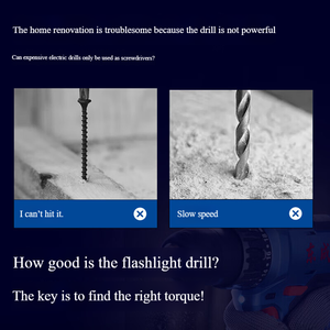 Taladro Inalámbrico de Alta Gama <span class=keywords><strong>Dong</strong></span> <span class=keywords><strong>Cheng</strong></span> con 3 Años de Garantía, Motor sin Escobillas de Uso Profesional, Grado Industrial, Velocidad Variable, Batería - Product Image 5