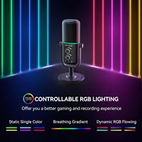 Microphone de jeu PC cardioïde et omnidirectionnel CMTECK avec trois modes sonores pour le streaming et l'enregistrement de podcasts