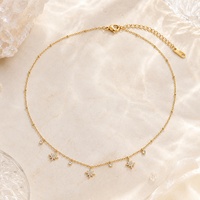 Collares de Cadena en Capas SUMMLY con Estrella del Norte Brillante y Delicada, Chapados en Oro de 18K, de Acero Inoxidable, con Colgante en Forma de Y, Joyería de Moda
