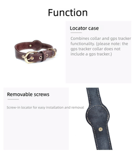 Collar de Cuero de Lujo <span class=keywords><strong>para</strong></span> <span class=keywords><strong>Perros</strong></span> con Rastreador GPS, Acolchado Suave, Soporte <span class=keywords><strong>para</strong></span> Etiqueta Inteligente, Ajustable, 7 Colores <span class=keywords><strong>para</strong></span> <span class=keywords><strong>Perros</strong></span> Pequeños y Grandes - Product Image 6