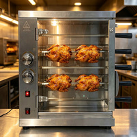 Four à rôtir au gaz pour poulet, en acier inoxydable, 5 broches, rôtissoire à poulet au gaz, usage commercial