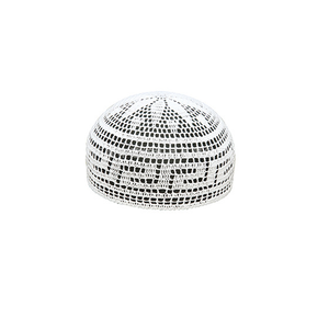 Cappello islamico fatto a mano all'uncinetto bianco elastico Kufi Hijab tazza da uomo dal design etnico berretto <span class=keywords><strong>musulmano</strong></span> - Product Image 3