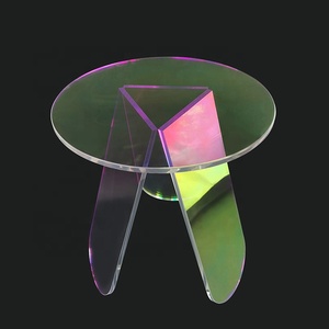 Samto acrílico Arco Iris Color Mesa Redonda iridiscente Color mesa de centro dicroico estante de exhibición - Product Image 6