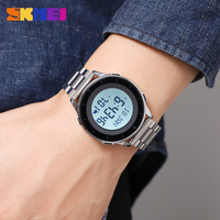 SKMEI 2300 jam tangan Digital, arloji olahraga Digital baja tahan karat dengan kompas Azan desain tahan air sesuai pesanan