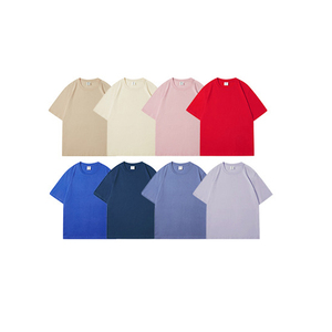 T-shirt col rond 100 % coton de haute qualité pour homme, personnalisable par impression DTG, broderie vierge, grammage lourd, teint en pièce, couleur unie - Product Image 1
