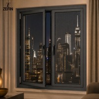 Ventana Abatible de Aluminio de Seguridad con Malla Protectora Integrada, Sistema de Ventanas Residenciales de Alta Calidad