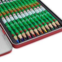 Crayons de couleur de Noël 12 couleurs, motif Père Noël, crayons de couleur sur le thème des fêtes, boîte en métal pour enfants, fournitures scolaires, dessin