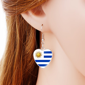 2026 WorldCup French Hook Earrings Mexico <strong>USA</strong> Canada Heart Flag <strong>Jewelry</strong> - Product Image 3